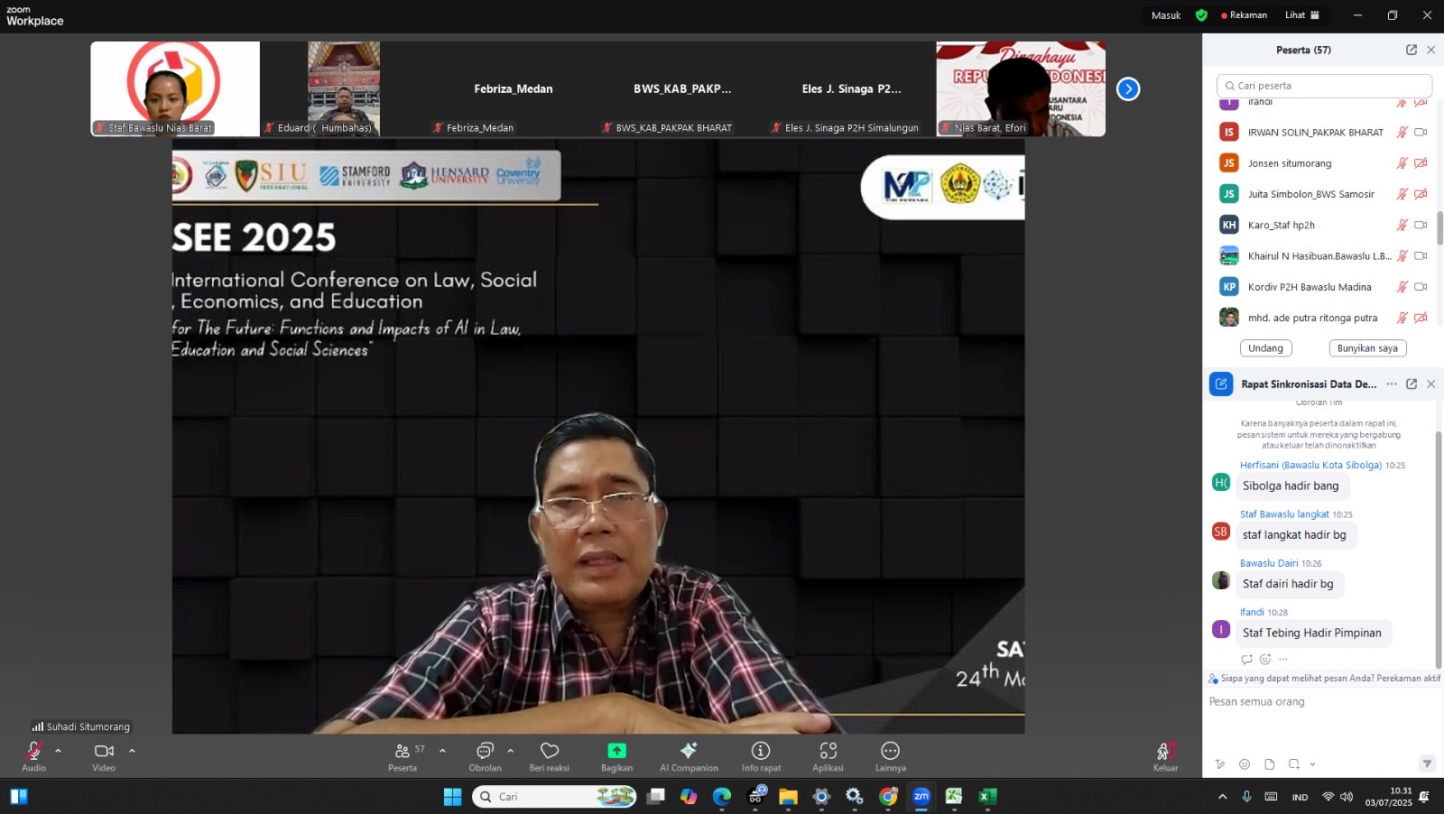 Bawaslu Kabupaten Nias Barat Ikuti Rapat Sinkronisasi Data Pengawasan PDPB Tahun 2025