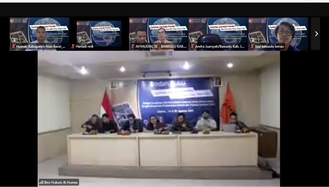 Bawaslu Kabupaten Nias Barat Ikuti Bedah Buku “Catatan Jurnalis Pemilu” Secara Daring