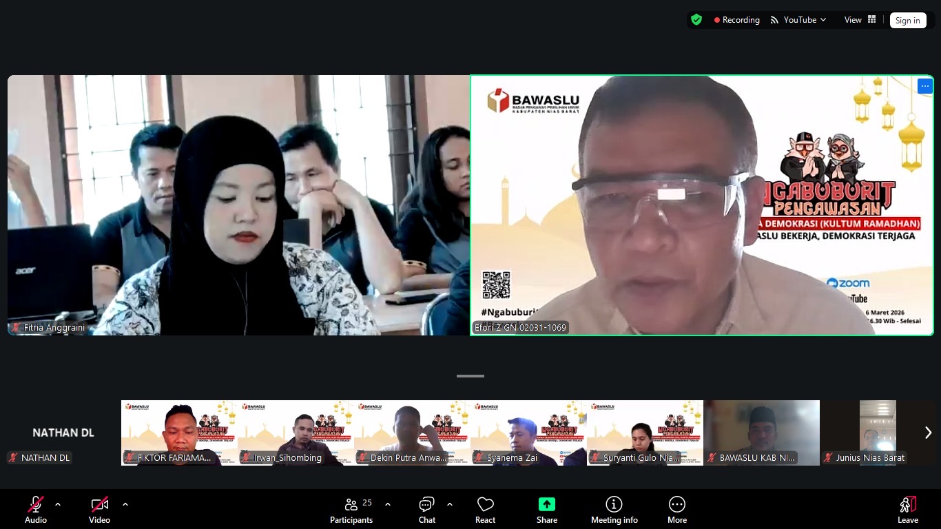 Bawaslu Kabupaten Nias Barat Gelar Ngabuburit Pengawasan: Kurma Demokrasi, Bawaslu Bekerja Demokrasi Terjaga