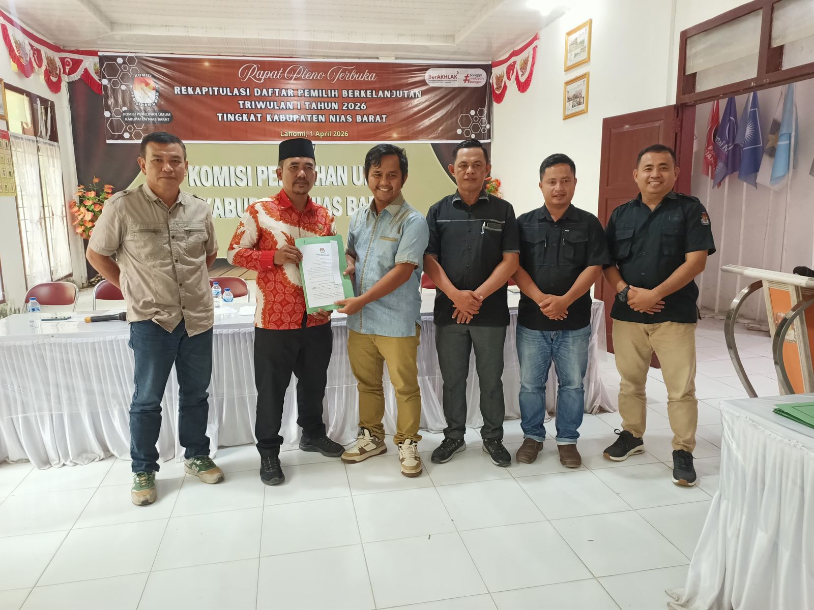 Bawaslu Nias Barat Hadiri Rekapitulasi DPB Triwulan I Tahun 2026