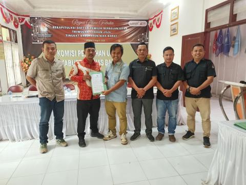 Bawaslu Nias Barat Hadiri Rekapitulasi DPB Triwulan I Tahun 2026