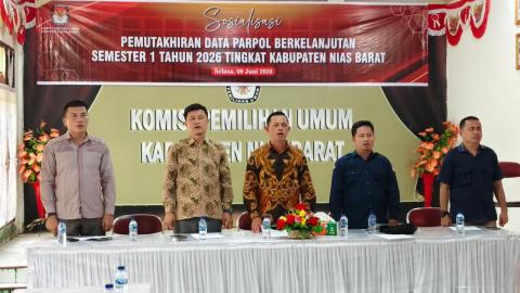 Pastikan Data Parpol Akurat dan Mutakhir, Bawaslu Nias Barat Hadiri Sosialisasi Pemutakhiran SIPOL 2026