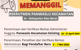 Rekrutmen Panwaslu Kecamatan se-Kabupaten Nias Barat