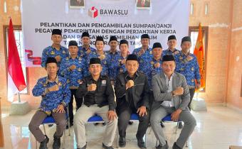 Pelantikan dan Pengambilan Sumpah/Janji PPPK Bawaslu Kabupaten Nias Barat Dilaksanakan Secara Daring